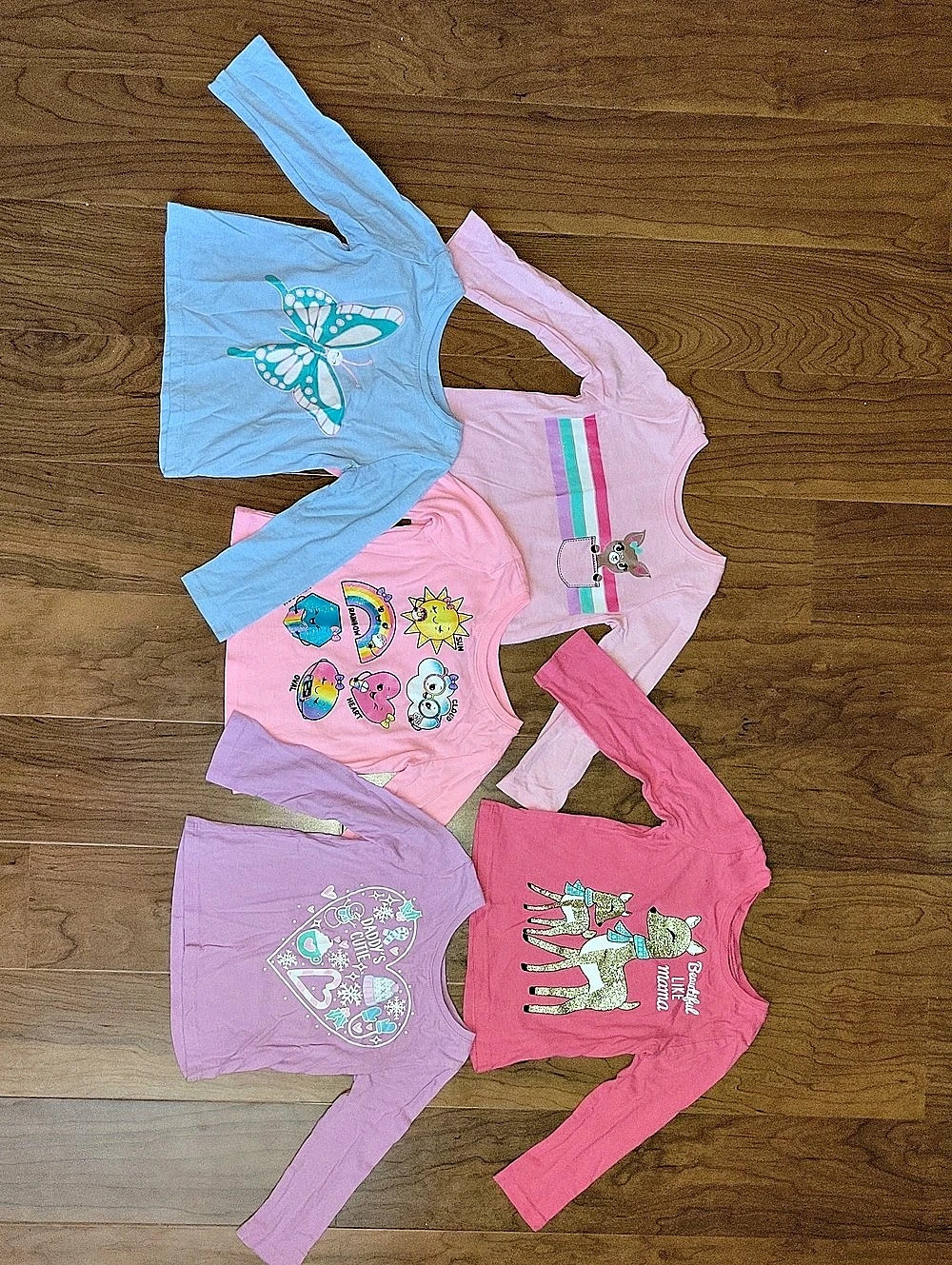 THE CHILDRENS PLACE Girls' Long-Sleeve Graphic Tees 5-Piece Set 12-18M